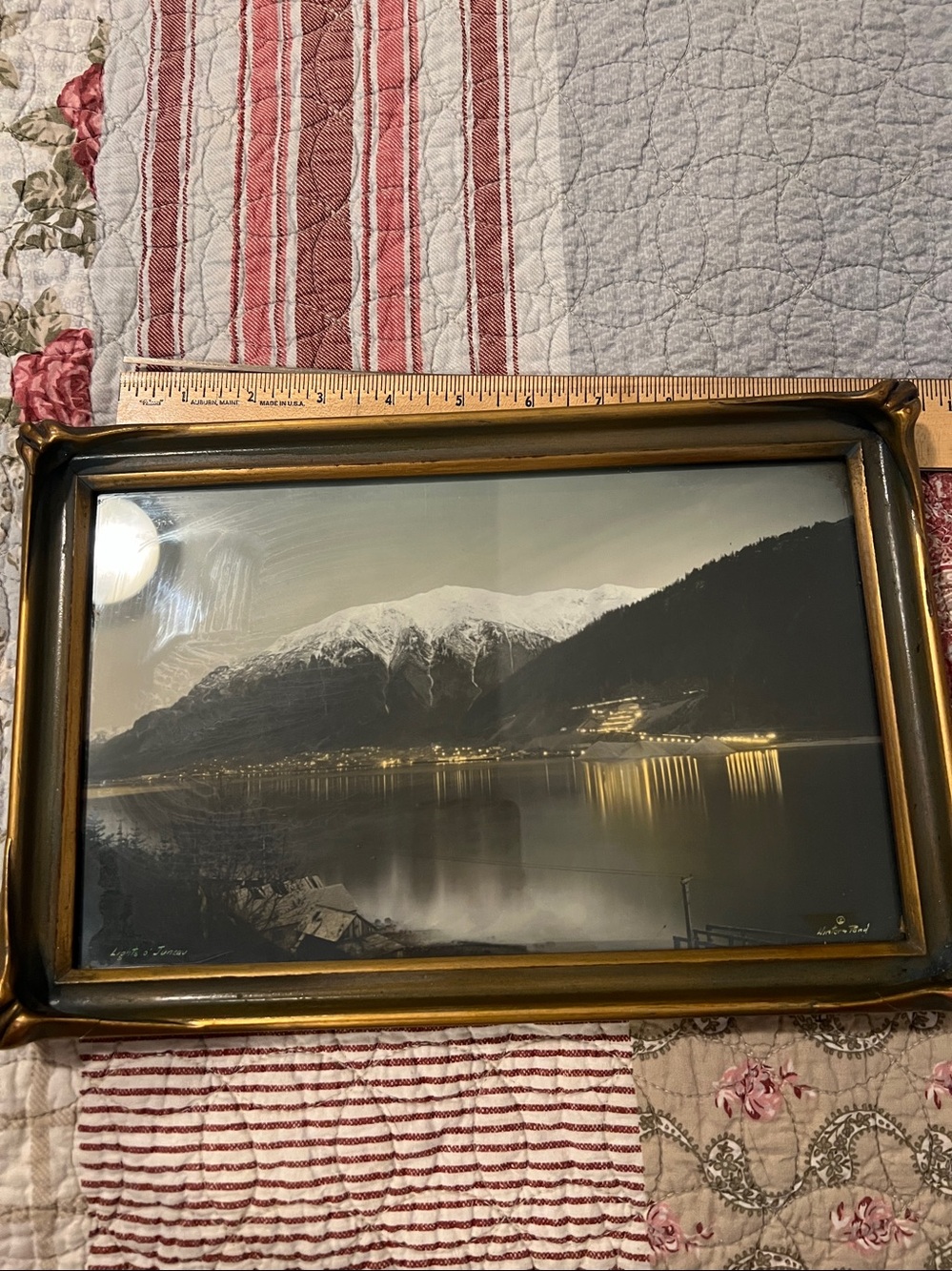 Antique Winter & Pond co Juneau Alaska hand tinted photograph lights of Juneau